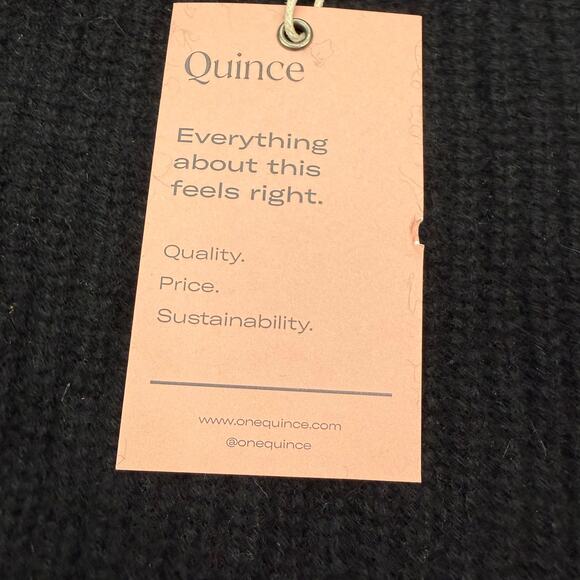 Quince Mongolian Cashmere Fisherman Crewneck Sweater Black Size M Pullover NWT - Picture 16 of 16